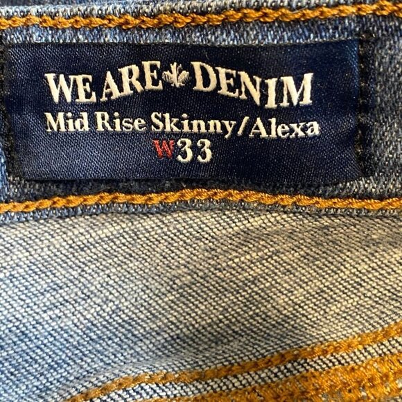 Buffalo David Bitton Alexa Mid Rise Skinny Jeans W33  Long Blue Denim - Picture 6 of 9